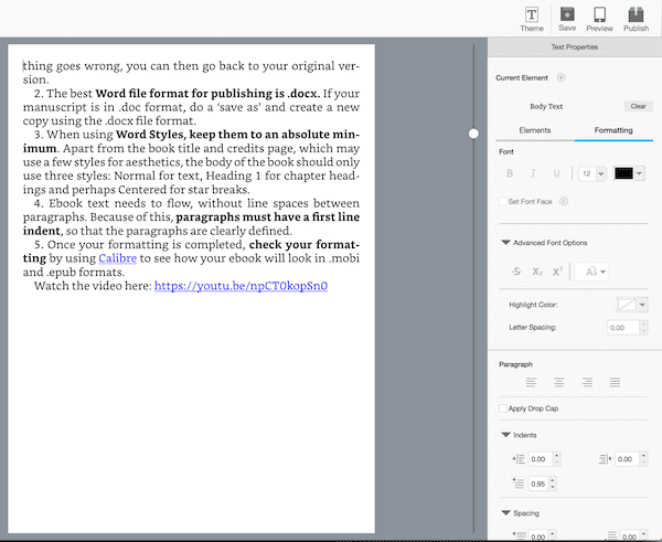 Kindle Create formatacao