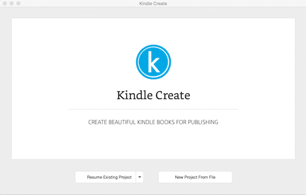 home Kindle Create tela