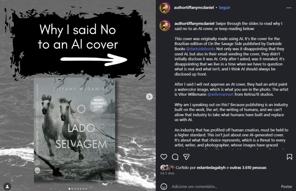 autora revoltada com uso de ia